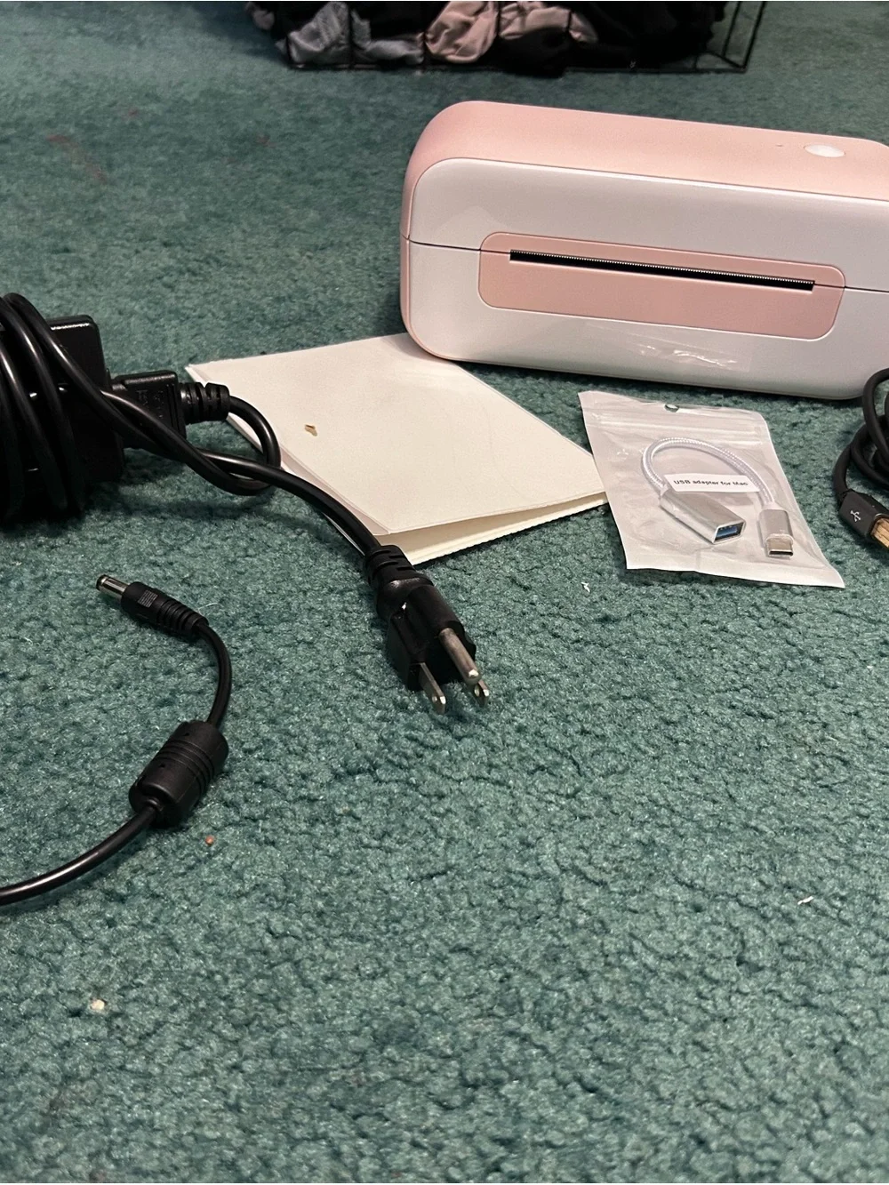 Compact Portable Label Printer - Pink and White